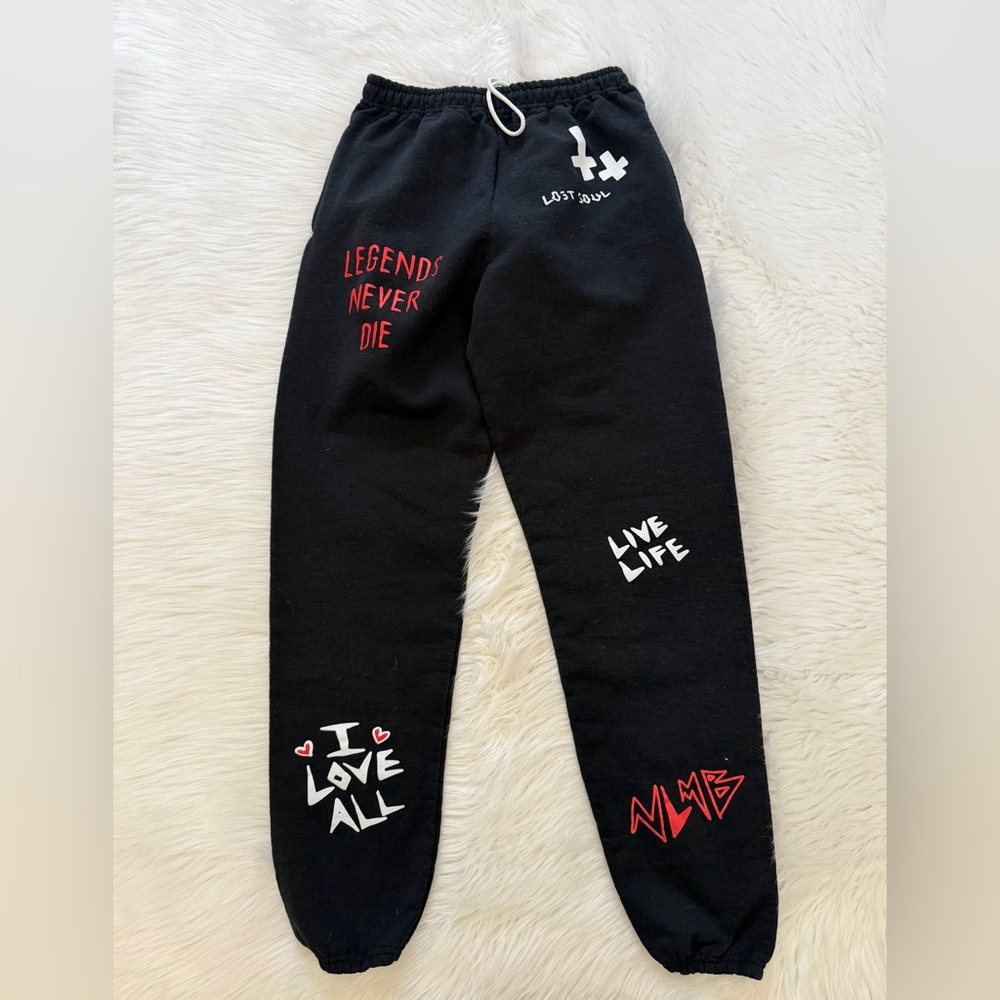 Juice World “Legends Never Die” Banded Black Sweatpants Sz S